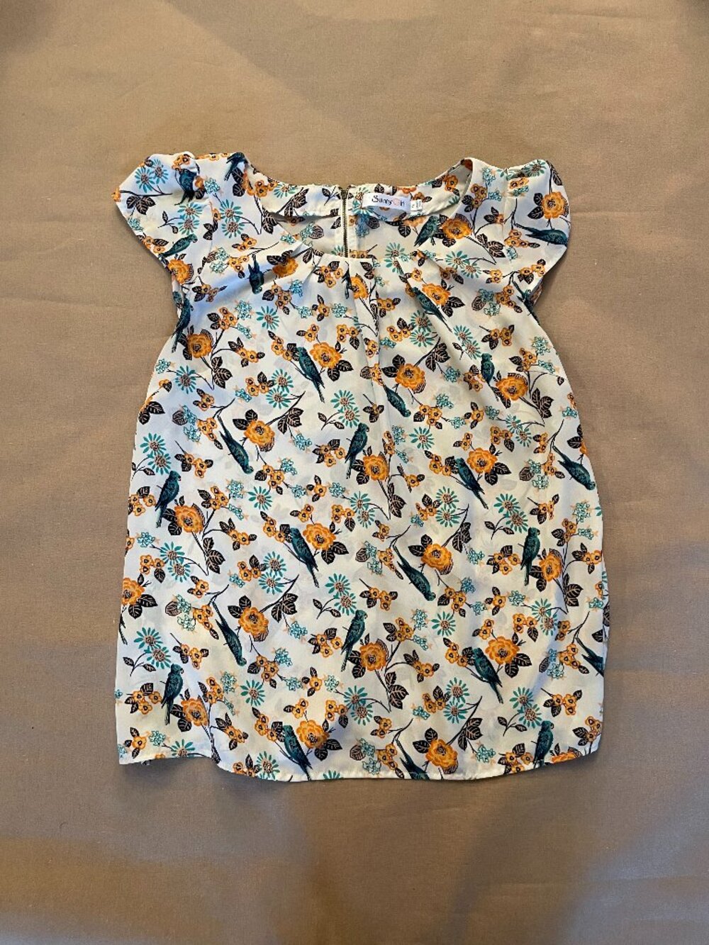 Sunny Girl Sleeveless Top Women's Size 1X Flowers Parrot Tropical Resortwear